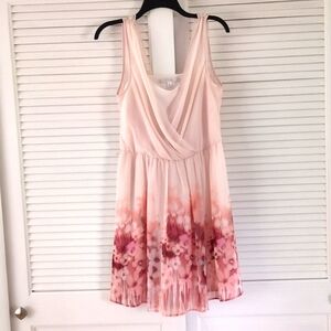 LC Lauren Conrad Sleeveless Lined Dress. Size 12. Cream/Peach Floral